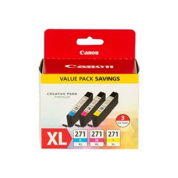 Picture of Canon 0337C005 (CLI-271XL) High Yield Cyan, Magenta, Yellow Ink Cartridge (3 Color Value Pack) (3 x 10.8 ml)