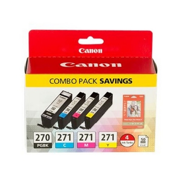Picture of Canon 0373C005 (CLI-271, PGI-270) Black, Cyan, Magenta, Yellow Ink Cartridges (Combo Pack)