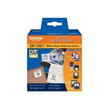 Picture of Brother DK-1221 DK1221) Square White Paper Adhesive Labels (0.9" / 23mm) (1000 pcs)