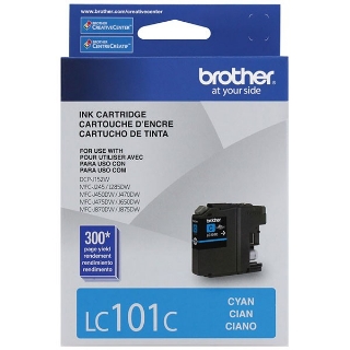 Picture of Brother LC-101C High Yield Cyan Inkjet Cartridge (600 Yield)