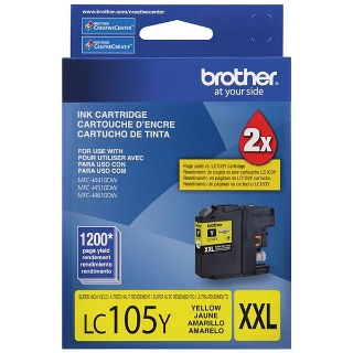 Picture of Brother LC-105Y Extra High Yield Yellow Ink Cartridge (1200 Yield)