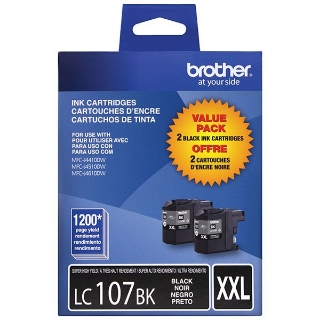 Picture of Brother LC-1072PKS Super High Yield Black Ink Cartridges (2 pack) (2 x 1,200)