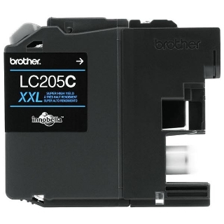Picture of Brother LC-205C (LC-205CXXLC) Super High Yield Cyan Inkjet Cartridge (1200 Yield)