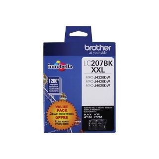 Picture of Brother LC-2072PKS (LC-207BK) Super High Yield Black Ink Cartridges (2 pack) (2 x 1200)