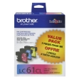 Picture of Brother LC-613PKS (LC61C, LC61M, LC61Y) Cyan, Yellow, Magenta Inkjet Cartridges (3 pack)