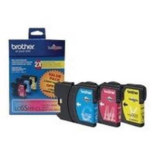 Picture of Brother LC-653PKS (LC-65HYC, LC-65HYM, LC-65HYY) Cyan, Magenta, Yellow Ink Cartridges (3 pack) (3 x 750)